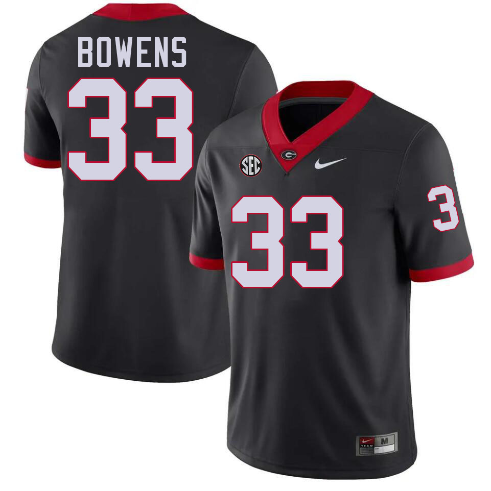 #33 Chauncey Bowens UGA Jersey,University Of Georgia Bulldogs Football Jersey,Uniforms,Gears-Black